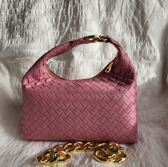 Sinbono Vienna Top Handle Shoulder Bag - Pink Braided - Picture 3 of 6